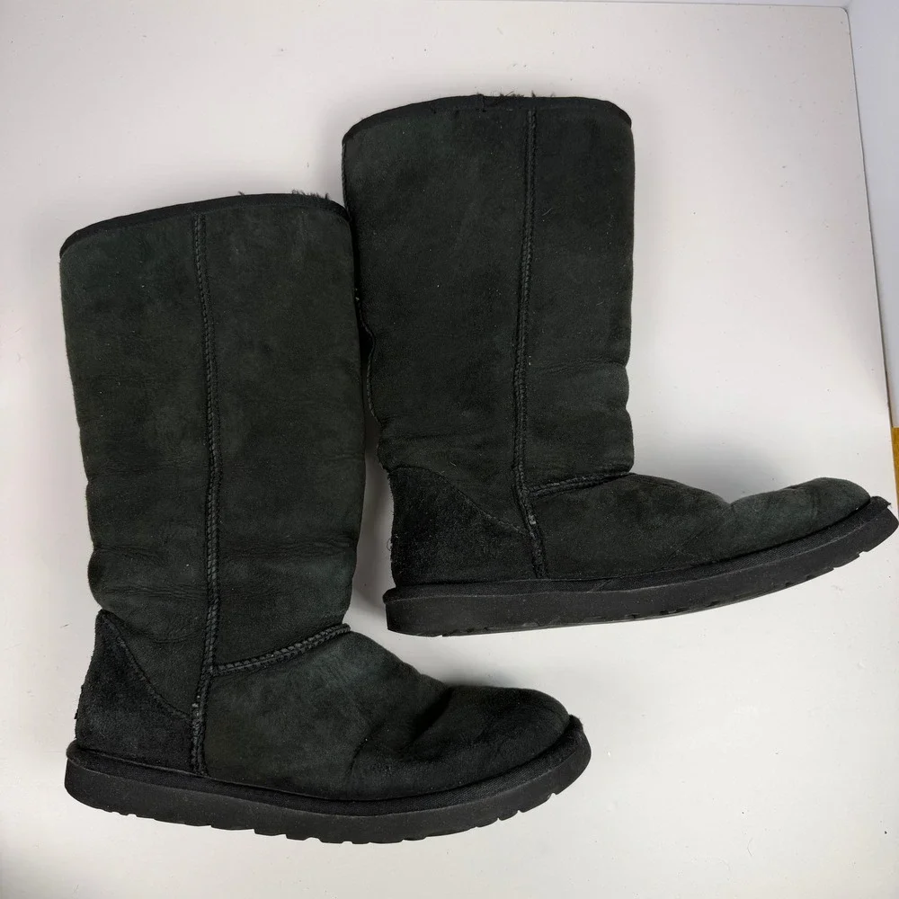 UGG Australia Classic Tall Winter Women Boots Black Sheepskin 5815